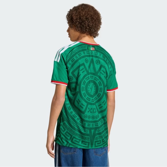 adidas Men's Green Soccer Polo with Red and White Trim - Picture 15 of 16